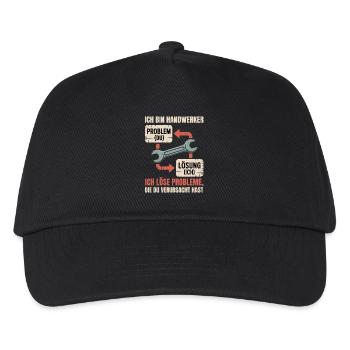I am a craftsman: solution instead of problem - Kids’ Baseball Cap - black - Front