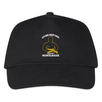 Muscles instead of mass saying - Kids’ Baseball Cap - black - Front