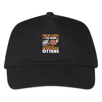 Sea Otter Happy I'm Here - Kids’ Baseball Cap - black - Front