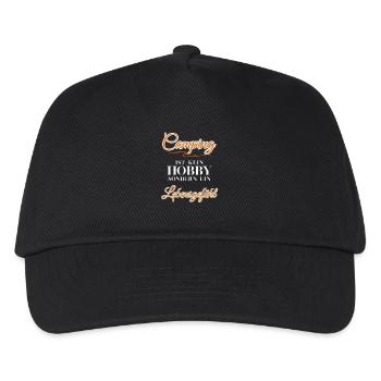 Camping ist kein Hobby sondern ein Lebensgefühl - Kinder Basecap - Schwarz - Vorne