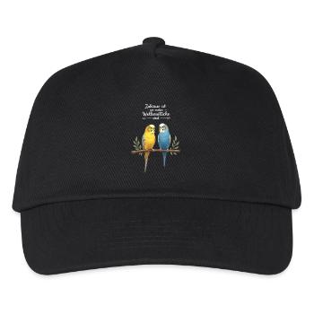 Wellensittich Vogel Liebhaber Wellensittiche - Kinder Basecap - Schwarz - Vorne