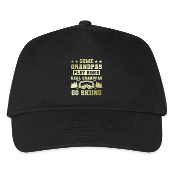 Grandfather ski saying - Kids’ Baseball Cap - black - Front