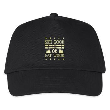 Ski Skiing - Kids’ Baseball Cap - black - Front