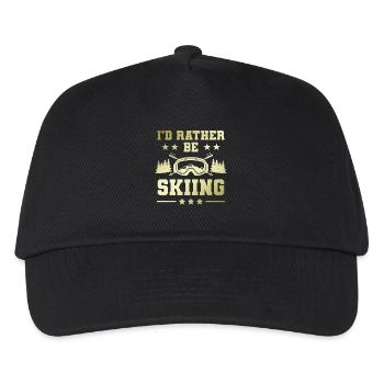 Ski Skiing - Kids’ Baseball Cap - black - Front