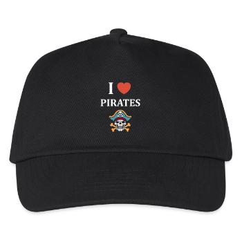 Jadore Skull Piraten - Kinder Basecap - Schwarz - Vorne