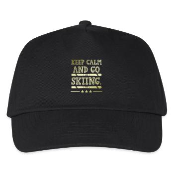 Keep calm ski - Kinder Basecap - Schwarz - Vorne
