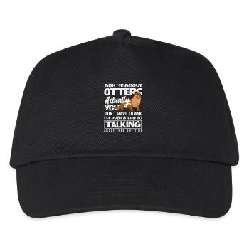 Always Talking About Sea Otter Cartoon - Kids’ Baseball Cap - black - Front