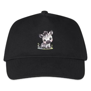 Zebras Zebra - Kinder Basecap - Schwarz - Vorne