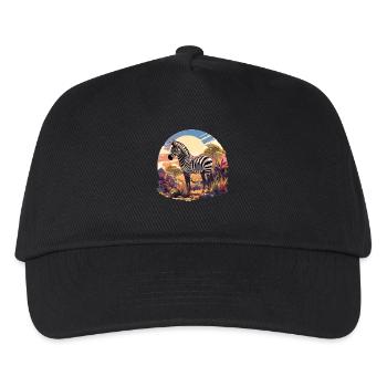 Zebras Zebra - Kinder Basecap - Schwarz - Vorne