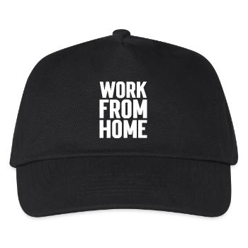 Motivierendes T-Shirt für die Arbeit von zu Hause aus - Kinder Basecap - Schwarz - Vorne