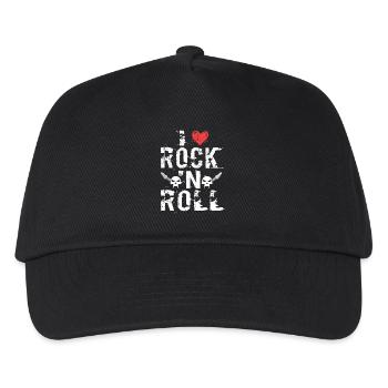 I Love Rock 'N Roll Music Guitar Rock Band - Kids’ Baseball Cap - black - Front