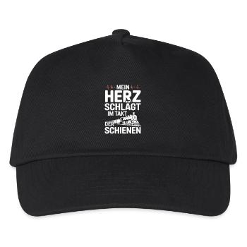 My heart beats to the beat of the railroad - Kids’ Baseball Cap - black - Front