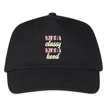 Kinda classy kinda hood Typography - Kids’ Baseball Cap - black - Front