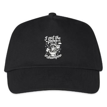 I Put The Poo In Shampoo Funny Raccoon Humor - Kids’ Baseball Cap - black - Front