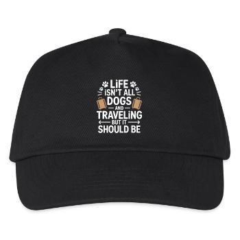 Reisen Spruch Hund Lustiges Urlaub Reisen Geschenk - Kinder Basecap - Schwarz - Vorne