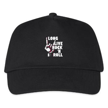 Long Live Rock 'n Roll Music Guitar Rock Band - Kinder Basecap - Schwarz - Vorne
