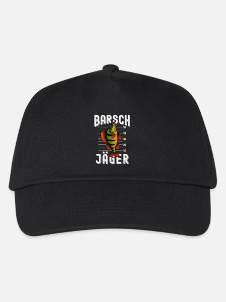 Barsch Jäger Barschangler Barsch Flussbarsch Angel - Kinder Basecap - Schwarz