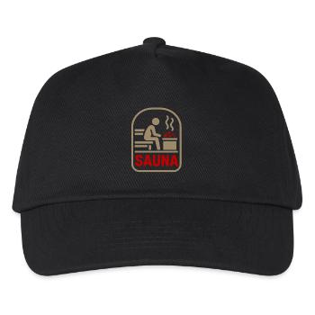 Sauna symbol: warmth, peace and stone - Kids’ Baseball Cap - black - Front