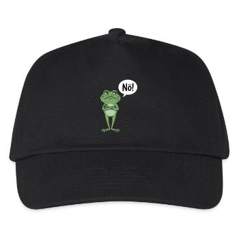 Skeptical frog with nope saying - Kids’ Baseball Cap - black - Front