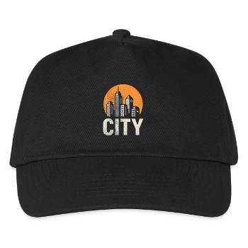 City Vibes – Urban Skyline Design - Kinder Basecap - Schwarz - Vorne