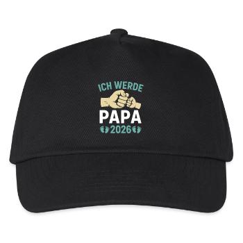 Werdender Vater ICH WERDE PAPA 2026 Lustig - Kinder Basecap - Schwarz - Vorne