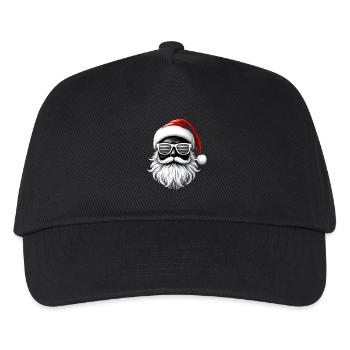 Weihnachtsmann Mit Sonnenbrille Cool Und Stylisch - Kinder Basecap - Schwarz - Vorne