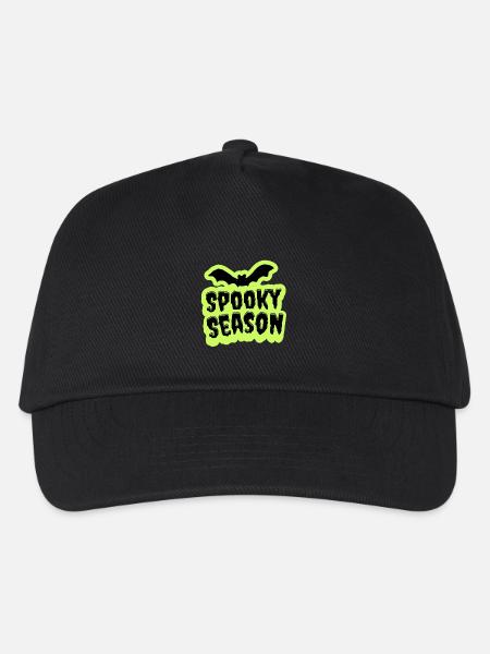 Spooky Season Halloween Schriftzug mit Fledermaus - Kinder Basecap - Schwarz