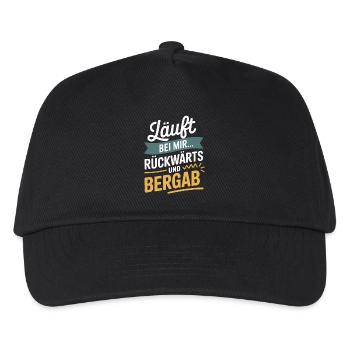 Runs backwards and downhill for me - Kids’ Baseball Cap - black - Front