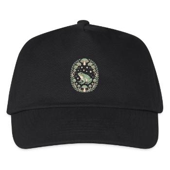 Frog and mushrooms with starry sky design - Kids’ Baseball Cap - black - Front