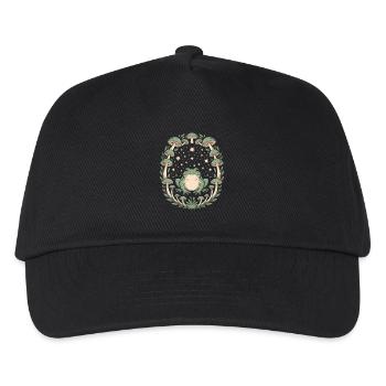 Magical frog and mushrooms in the starry sky - Kids’ Baseball Cap - black - Front
