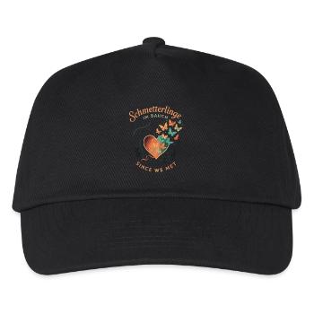 Schmetterlinge im Bauch Love Design - Kinder Basecap - Schwarz - Vorne