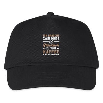Friese Kaffee Pferd Pferdemädchen Reiten Ponyfans - Kinder Basecap - Schwarz - Vorne