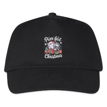 Purr Fect Christmas Cute Christmas Cat - Kids’ Baseball Cap - black - Front