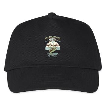 Fishing Wolfgangsee Retro Design - Kids’ Baseball Cap - black - Front