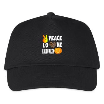 Frieden Liebe Halloween Kostüm Hippie Flower Power - Kinder Basecap - Schwarz - Vorne