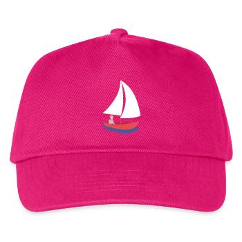 Nautic Design Sailboat Serenity in Red Hull - Kids’ Baseball Cap - fuchsia - Front