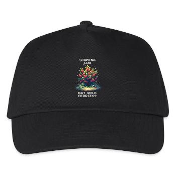 Endurance faible ? Manger des baies sauvages ? | Bushcraft - Casquette de baseball Enfant - noir - Devant