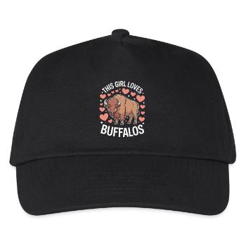 Buffalo Saying Girl Funny Buffalo Gift - Kids’ Baseball Cap - black - Front