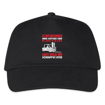 Staplerfahrer Humor Laute Musik Shirt - Kinder Basecap - Schwarz - Vorne