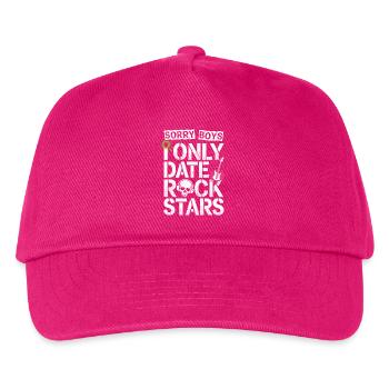 Festival Sorry Boys I Only Date Rock Stars Groupie - Kids’ Baseball Cap - fuchsia - Front