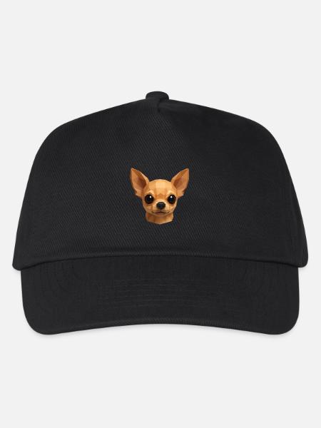 Süßer Chihuahua – Polygon Hundedesign - Kinder Basecap - Schwarz