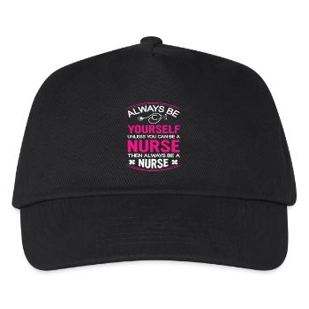 Krankenschwester - Kinder Basecap - Schwarz - Vorne