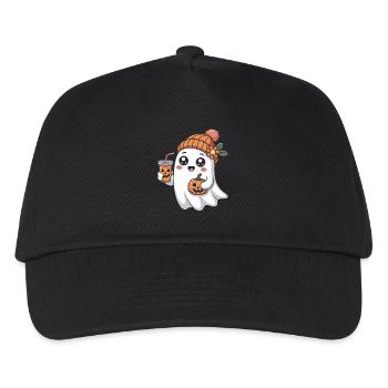Geist Halloween Kürbis Latte Spaß - Kinder Basecap - Schwarz - Vorne