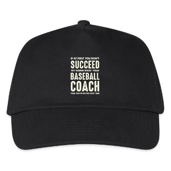 Le succès grâce aux instructions de l’entraîneur au baseball - Casquette de baseball Enfant - noir - Devant