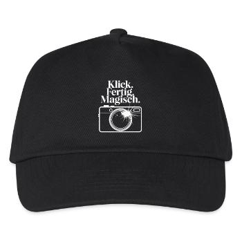 Click Done Magical Retro Camera Enthusiasts - Kids’ Baseball Cap - black - Front