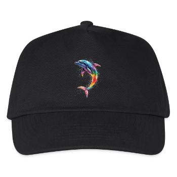 Delphin Taucher Delphine Ozean Süße Delfine Delfin - Kinder Basecap - Schwarz - Vorne