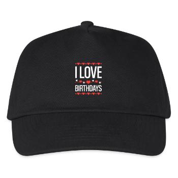 I Love Birthdays  - Kinder Basecap - Schwarz - Vorne