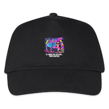 Funny If I Won The Lottery You'd Notice Yacht boat - Kids’ Baseball Cap - black - Front