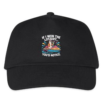 Funny If I Won The Lottery You'd Notice Yacht boat - Kids’ Baseball Cap - black - Front
