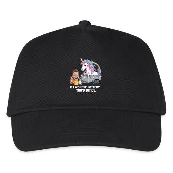 Funny If I Won The Lottery You'd Notice Yacht boat - Kids’ Baseball Cap - black - Front